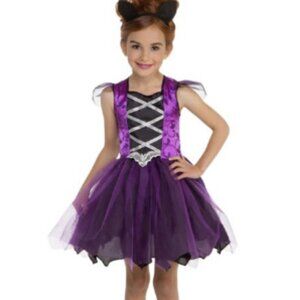 Girls Purple Glitter Bat Beauty Halloween Tutu 8-10